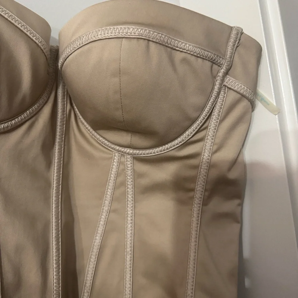 MARCIANO|Beige Bodycon Midi Dress - Picture 4 of 5